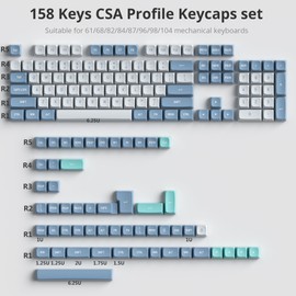 Fogruaden Shoko Keycaps, Double Shot PBT Keycaps, CSA Profile, 158 Keycap Set, Custom Keycaps for Cherry Gateron MX Switches Mechanical Keyboard