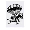 'Parachute Cow' Temporary Tattoo - Water Resistant, Skin-Safe, Non-Toxic Transfer