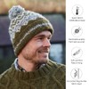 Pachamama Men Wool Beanie Bobble Hat Fleece Lined Handknitted Contemporary