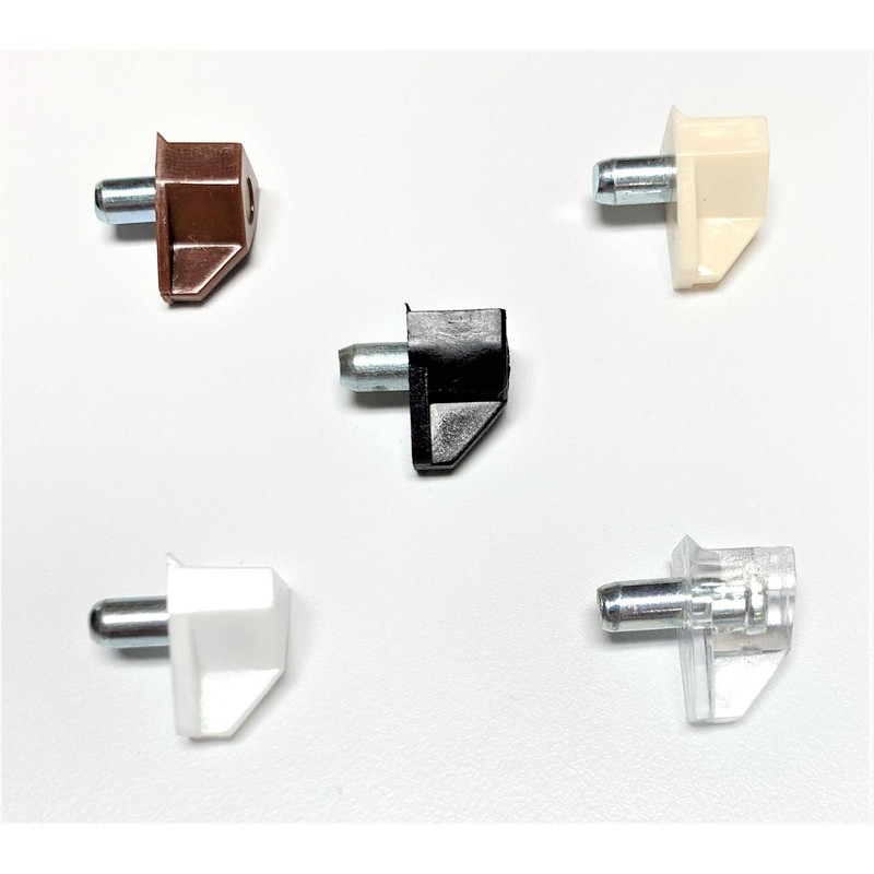 5mm Plastic Shelf Support with Steel Pin, Almond - 25
