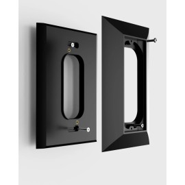 Hidden River Lab Ring Battery Doorbell PLUS adapter plate NUTONE and M&S intercom. Hidden screws - Black