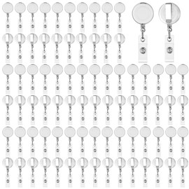 Zonon 140 Pcs Badge Reels Bulk Retractable Badge Reel Clips ID Card Holder Reel with Metal Clip Name Tag Holder Keychain for Nurse Doctor Student Teacher Employees Office Supplies (Clear)