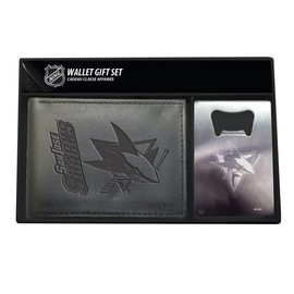 Team Sports America San Jose Sharks Men's Bi-Fold Wallet Gift Set with Key Chain