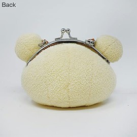 Naitou Design Laboratory Rilakkuma Gamaguchi Mini Pouch, Rilakkuma and Kaoru-san Korilakkuma, white (off-white)