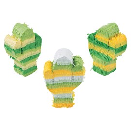 Fiesta Mini Cactus Pinatas - 3 Pinatas - Great for Cinco de Mayo