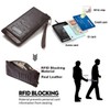 Contacts Frauen Echtes Leder RFID Blocking Card Münzhalter Kupplung Brieftasche