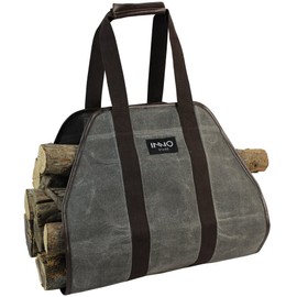 INNO STAGE Waxed Canvas Log Carrier Tote Bag,40"X19" Firewood Holder,Fireplace Wood Stove Accessories