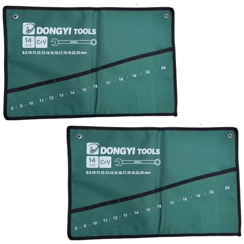 DraCra 2 Pack Wrench Roll Up Pouch Wrench Set Roll
