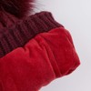 C.C Exclusives Ribbed Knit Padded Pom Beanie Hat (HAT-1739) (Burgundy)