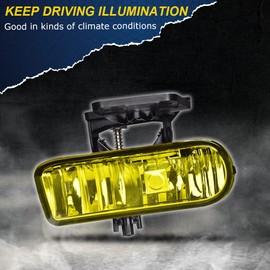 CHEDA Fog Lights Compatible with 2001 2002 2003 2004 2005 2006 GMC Yukon W/o Wring Harness(Yellow Lens