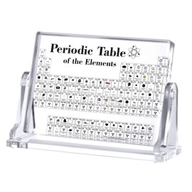 HeiMma Acrylic Periodic Table with Real Elements Inside，Size: 6.7”* 5”, Gifts for Science Lovers Science Teacher Student