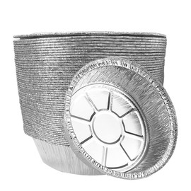 Non-Stick Round Disposable Air Fryer Aluminum Foil Liners 50PCS, Oil-Proof Aluminum Foil Tin Box Also for Steamer Basket Instant Pot Oven & Grill (8 Inch)