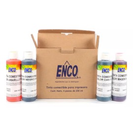 Enco Kit 4 Tintas Comestibles Para Impresora Enco 250 Ml