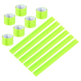 PATIKIL Reflective Slap Bands, 20 Pcs Reflector Band Snap Bracelet Armbands High Visibility Safety Reflectors Wrist Strap Strips for Night Jogging Cycling Running Hiking, Fluorescent Green