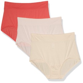 Warner's womens Blissful Benefits Breathable Moisture-wicking Microfiber Brief Rs4963w Underwear, Roswater/Pearled Ivory/Coral, X-Large US