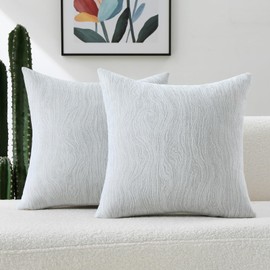FUTEI Grey Decorative Throw Pillow Covers 26x26 Inch Set of 2,Soft Chenille Jacquard Geometric Pattern Euro Pillow Shams,Modern Home Decor for Couch Bed Living Room