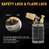Ambrogio.L Jet Torch Lighter,Tabletop Refillable Butane Gas Windproof Cigar Copper