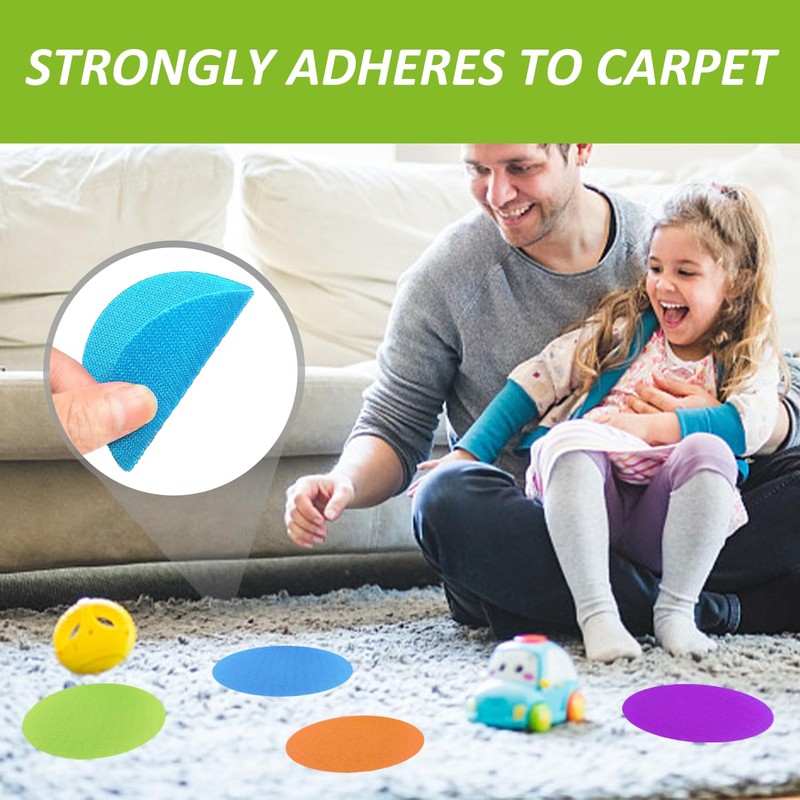 30 Round Carpet Markers, 1 Storage Bag, Classroom Floor Markers,
