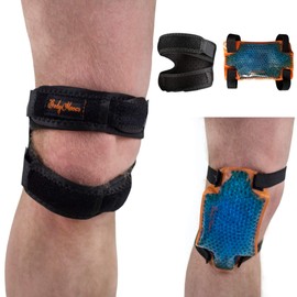 BodyMoves Patella Knee strap plus hot and cold gel pack (Free size)