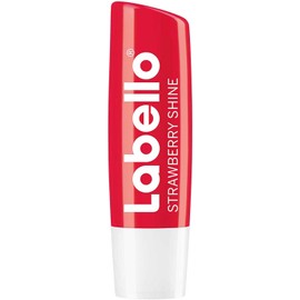 LABELLO Bálsamo labial con color Fresa (4.8g) protector labial con Vitamina E libre de aceites minerales 24 horas de humectación