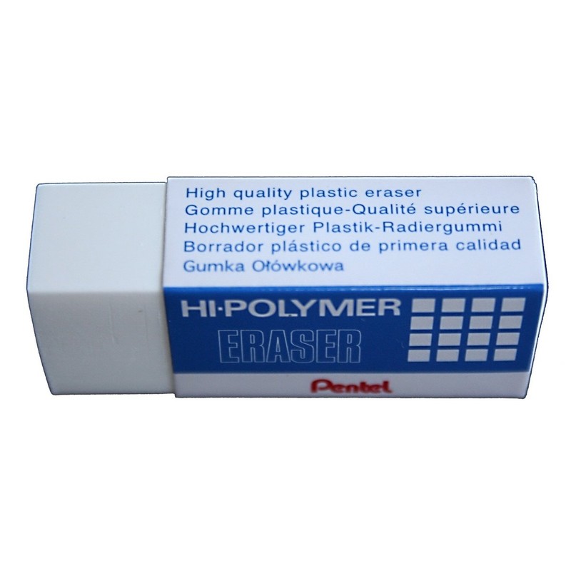 Pentel Eraser, Hi-Polymer Eraser, White (ZEH-05), 3 pcs. in 1