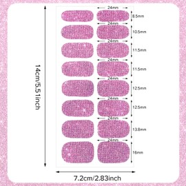 12 Sheets Glitter Nail Wraps, Nail Polish Strips Stickers, Shine Full Wrap Nail Polish Decals, Self-Adhesive Nail Art Decals Strips Manicure Kits Nail Art Designs for Women Girls