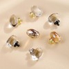 CLCTK 16 Pack Gold Champagne Crystal Cabinet Knobs, Oval Glass