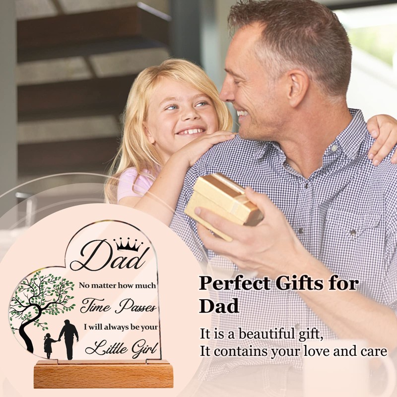 Gifts for Dad, Dad Christmas Heart Gifts from Daughter, Acrylic