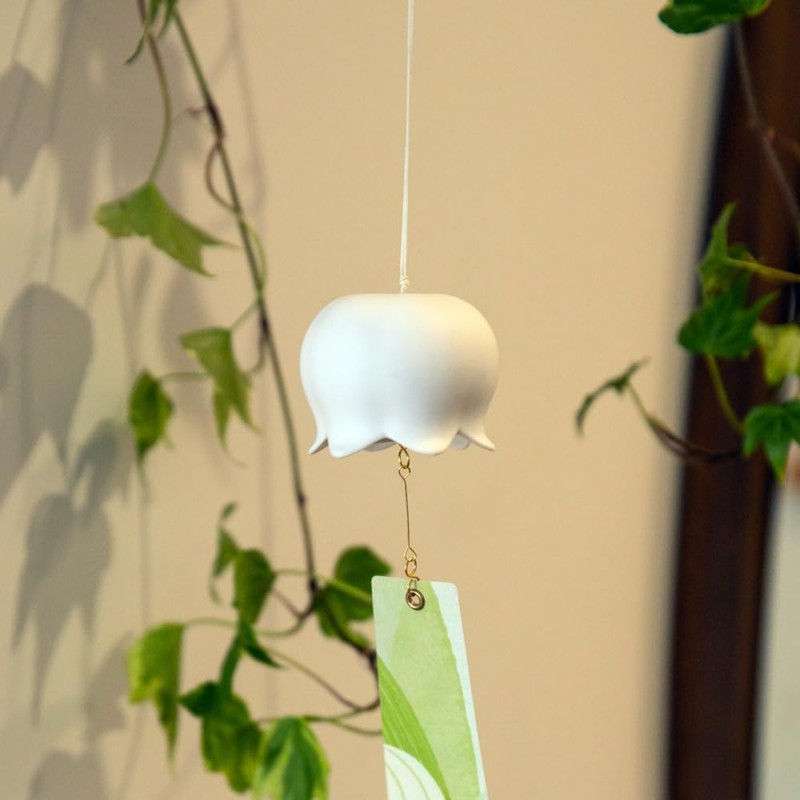 Dopamine Arts "Suzu Orchid" Wind Chime, Cream Skin, Small Cute