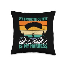 My Favorite Outfit Is My Harness Skydiving Paragliding Sport Throw Pillow