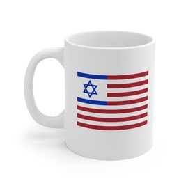 Brian Bula Cool US Israel Flag Mug Drink to Peace Fun Gift Cup Support Israel