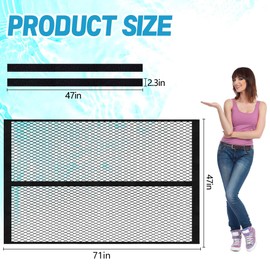 DECOHS 71" x 47" Extra Large Pool Toy Float Storage Net, Hanging Poolside Fence Toys Net Holder, Heavy Duty Elastic Pool Toys Mesh Organizer for Inflatable Rafts, Pool Floats, Balls, Swimming Ring