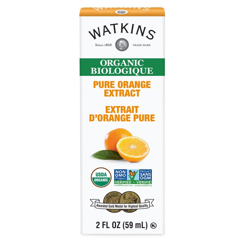 Watkins Organic Pure Orange Extract, Non-GMO, Kosher, 59 ml, 1