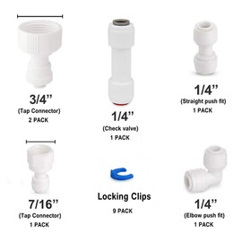smardy ZO004 10 m Universal Connection Set Water Inlet Pipe, Shut-off Valve for Refrigerator Side by Side, Fridge Hose 1/4 Inch (6.35 mm)