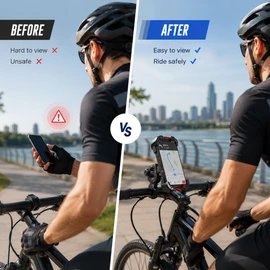 Bike Phone Holder for 4.7–7 Inch Smartphones – 360° Adjustable Handlebar Mount for GPS Viewing and Outdoor Riding