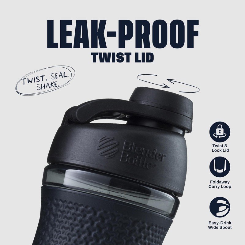 BlenderBottle SportMixer Shaker Bottle Perfect for Protein Shakes and Pre
