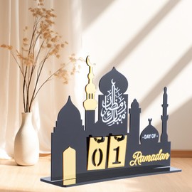 Ramadan Advent Calendar - Acrylic Eid Mubarak DIY Countdown Calendars for Decoration - Craft Ornament Ramadan Gift (B409)
