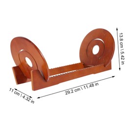 jojofuny Wooden CD Display Stand Vinyl Record Holder Desktop Storage Organizer Stylish for Home Office for Easy Access Neat Organization