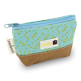 Elfenstall – Coin Purse – Coin Purse – Mini Toiletry Bag for Lipstick Hair Clips Hair Bobbles or Nail Scissors etc. in Turquoise / Brown and Beautiful Designs and Zip, turquoise