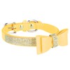 Adjustable Microfiber Double Bowknot Crystal Sparkle Rhinestone Cat Collar Pet