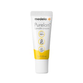 Medela Purelan Lanolin Cream, Nipple cream to relieve sore and cracked nipples, 100% natural, 7g