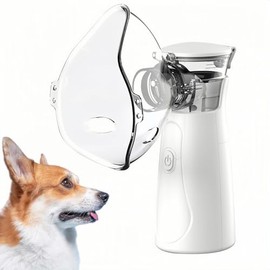 Portable Nebulizer, Nebulizer Mask for Animals and Dogs - Handheld Steam Inhaler with 2 Size Masks