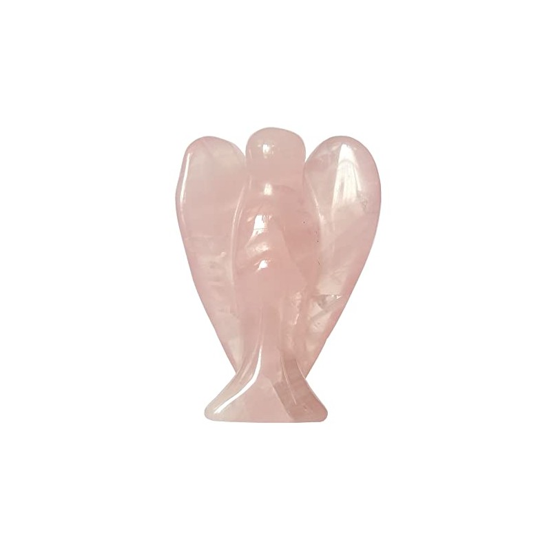 Manekieko Natural Rose Quartz Guardian Angel Statue, 50 mm Hand