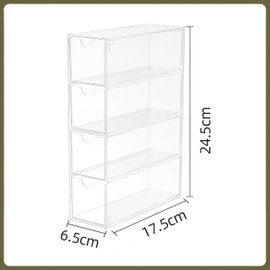 Acrylic Sunglasses Organizer with 4 Drawers - Clear Eyeglass Holder & Storage Case for Multiple Pairs, Jewelry, Makeup,Stackable Display Stand for Home, Office, Travel