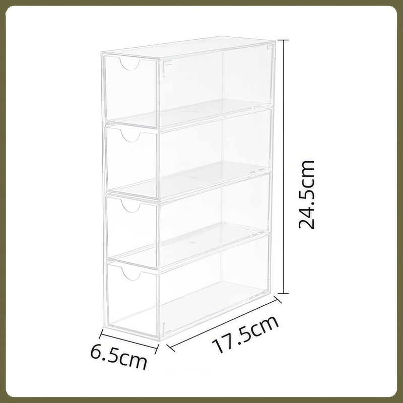Acrylic Sunglasses Organizer with 4 Drawers - Clear Eyeglass Holder