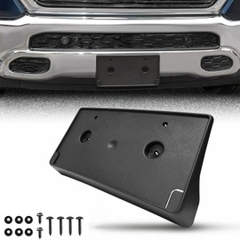 Front License Plate Frame for Dodge Ram 1500 DT 2019 2020 2021 2022 2023 2024 NO Drill Front Bumper License Tag Plate Holder Mounting Bracket Replace # CH1068151 68274215AE