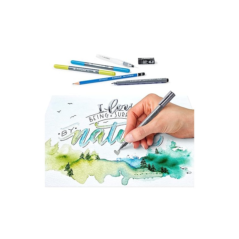 STAEDTLER 61 3001-2 - Juego de letras manuales y acuarelas