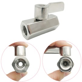 Souldershop 1/4" 304 Stainless Steel Mini Balls Valve 1/4 Inch NPT-Thread Small Shut-Off Valve Water-Flow Controller Valve Stainless Steel Handle Female x Female FxF (Pack of 1)