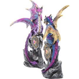 Nemesis Now U3518J7 Realm Protectors (Set of Two) Figurine 15cm Purple
