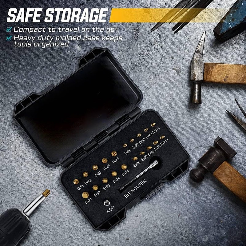 Peakloong 22Pcs Titanium Damaged Screw Extractor Set - Stocking Stuffers